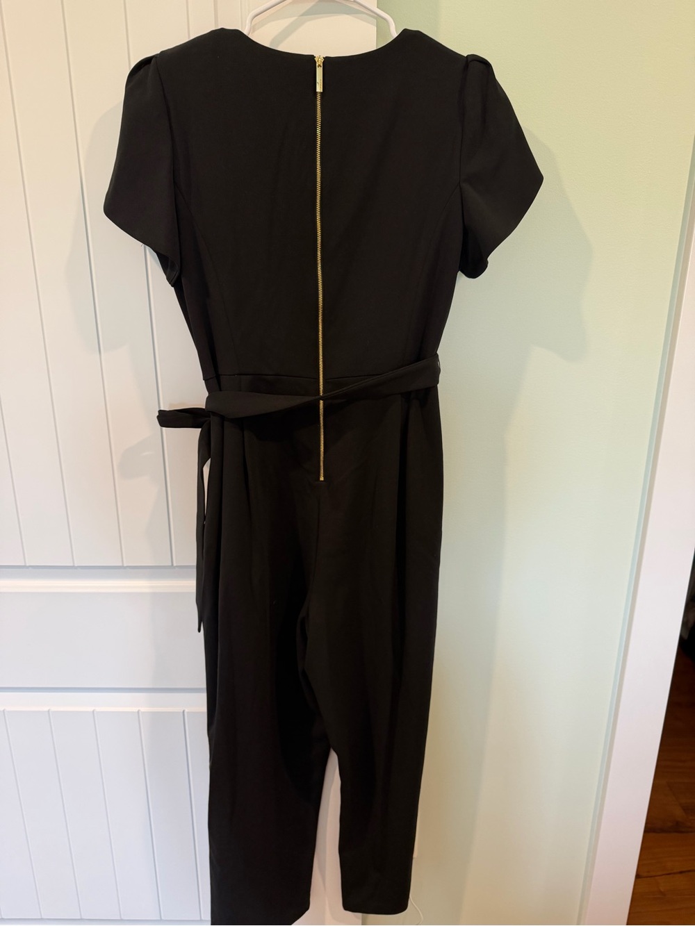 Calvin Klein Black Puff-Sleeve Belted Jumpsuit - Picture 3 of 3